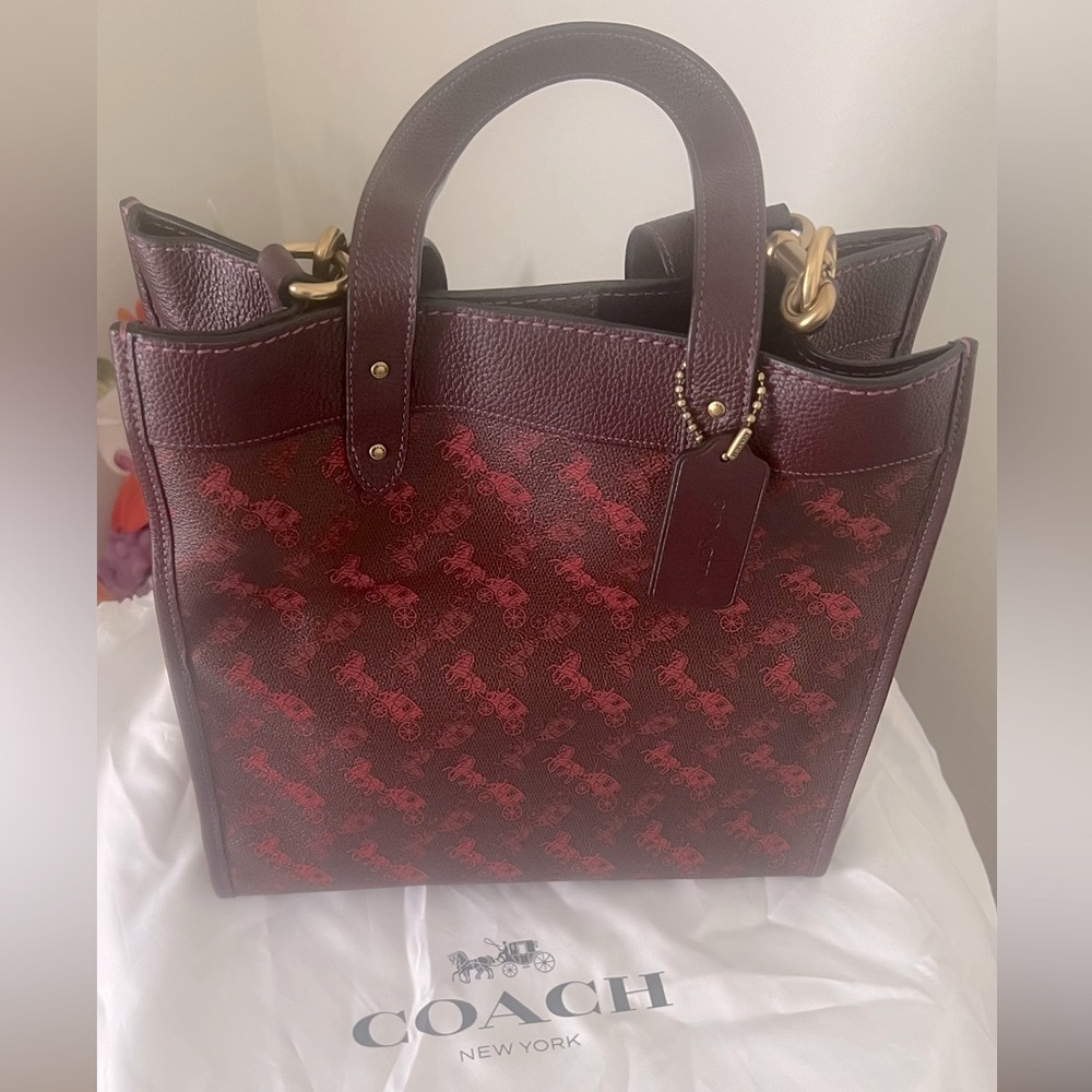 Authentic COACH Red leather tote NWT
